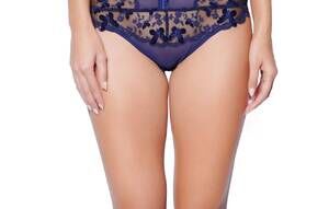 NEW HUIT papillon high waisted brief panty in navy